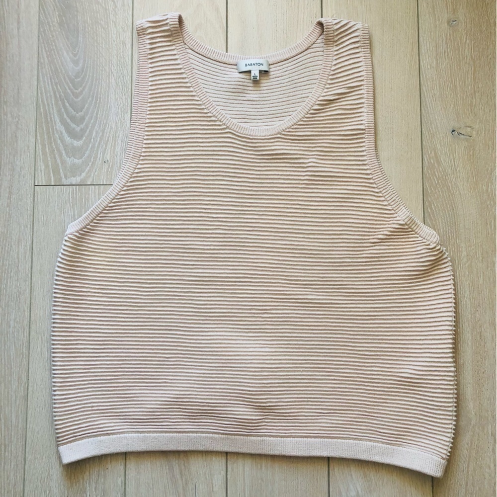 Aritzia Babaton Alrik Knit Top in Cream Size L